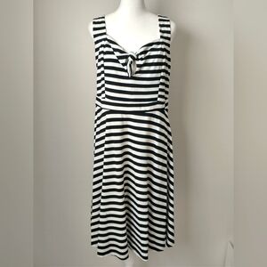 Torrid black striped fit & flare retro dress 2